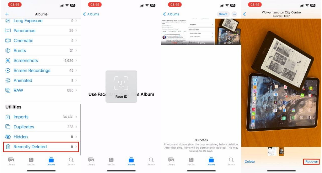 囊谦苹果14维修分享 iPhone14 上恢复已删除的照片 
