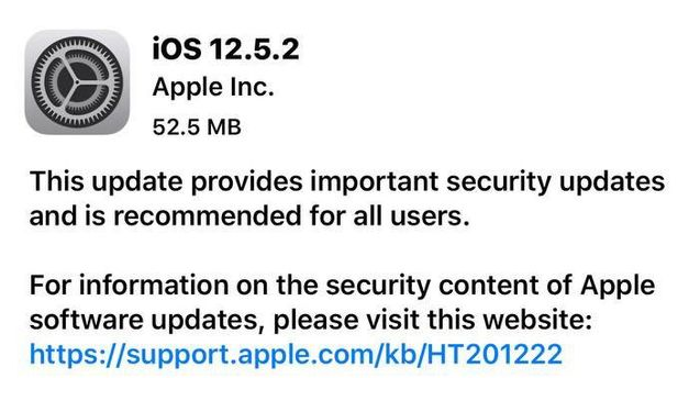 囊谦苹果手机维修分享iOS12.5.2发布，建议所有老苹果用户安装 